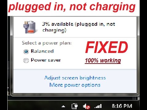 windows 7 battery not charging